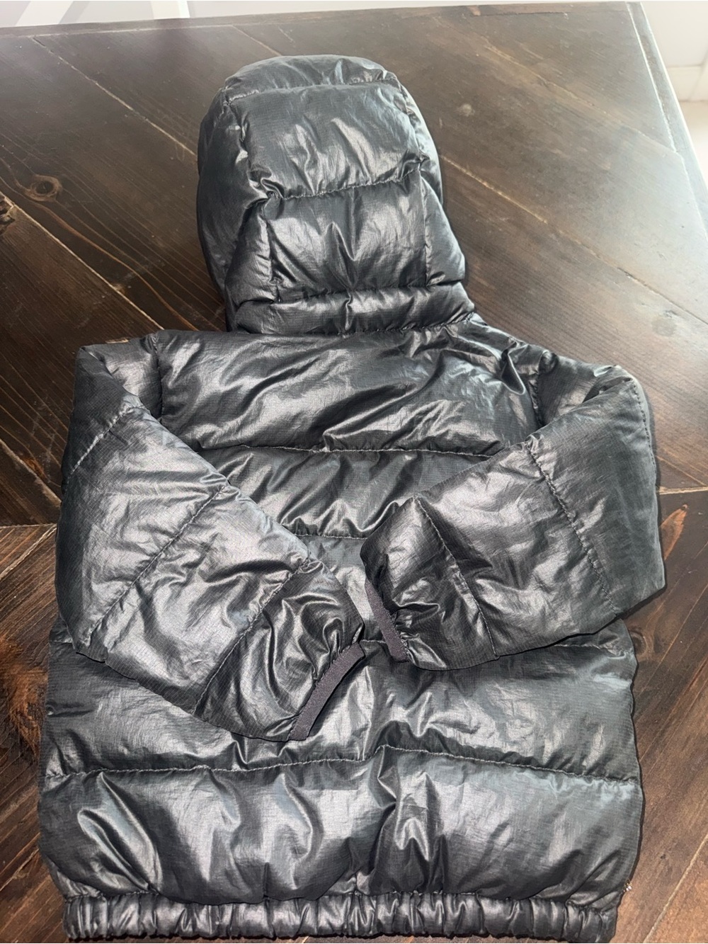 Patagonia Goose Down Toddler Grey Hooded Jacket 12/18 Month - Picture 4 of 6